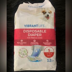 NWOT doggie diapers, Vibrant Life brand, Size Small ***missing 1***